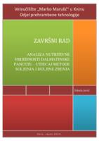 Analiza nutritivne vrijednosti Dalmatinske pancete - utjecaj metode soljenja i duljine zrenja