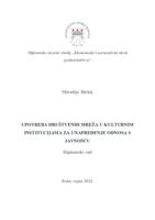 Upotreba društvenih mreža u kulturnim institucijama za unapređenje odnosa s javnošću