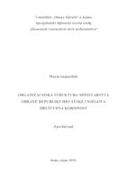 prikaz prve stranice dokumenta Organizacijska struktura Ministarstva obrane Republike Hrvatske i njegova društvena korisnost